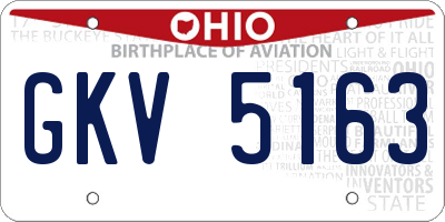 OH license plate GKV5163