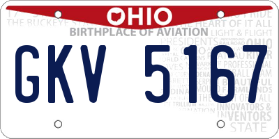 OH license plate GKV5167