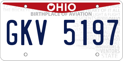 OH license plate GKV5197
