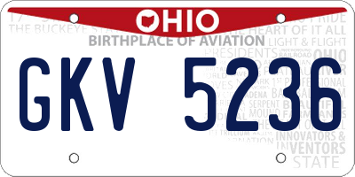 OH license plate GKV5236