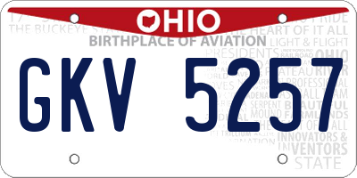 OH license plate GKV5257