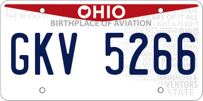 OH license plate GKV5266