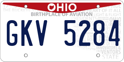 OH license plate GKV5284