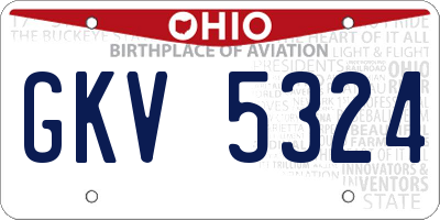 OH license plate GKV5324
