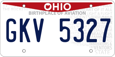 OH license plate GKV5327