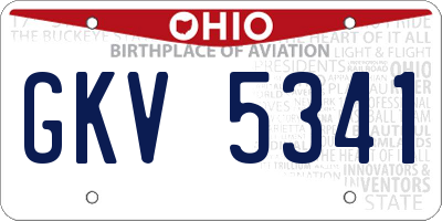 OH license plate GKV5341
