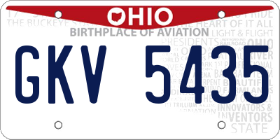 OH license plate GKV5435