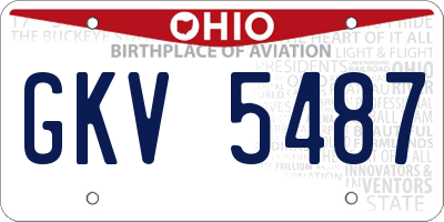 OH license plate GKV5487