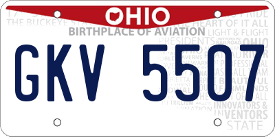 OH license plate GKV5507