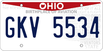 OH license plate GKV5534