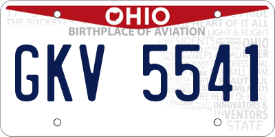 OH license plate GKV5541