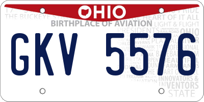 OH license plate GKV5576