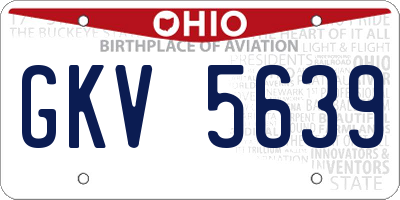 OH license plate GKV5639