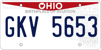 OH license plate GKV5653