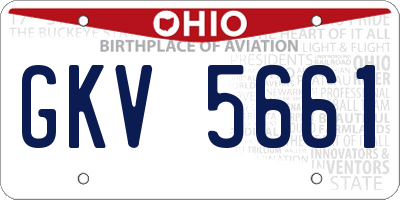 OH license plate GKV5661