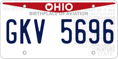 OH license plate GKV5696