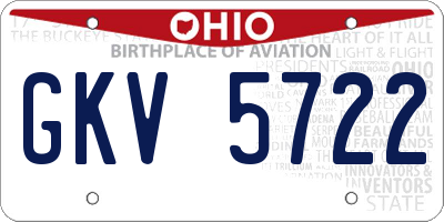 OH license plate GKV5722