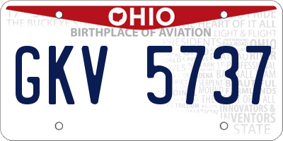 OH license plate GKV5737