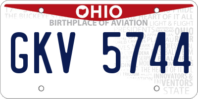 OH license plate GKV5744