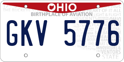 OH license plate GKV5776