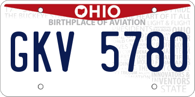 OH license plate GKV5780