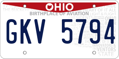 OH license plate GKV5794