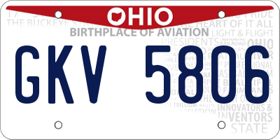 OH license plate GKV5806