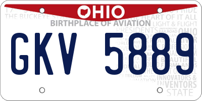 OH license plate GKV5889