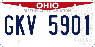 OH license plate GKV5901