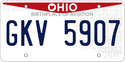 OH license plate GKV5907
