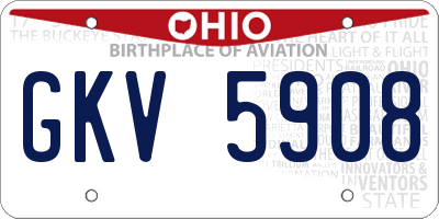 OH license plate GKV5908