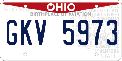 OH license plate GKV5973