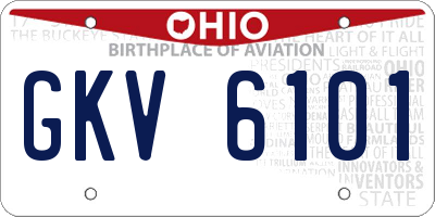 OH license plate GKV6101