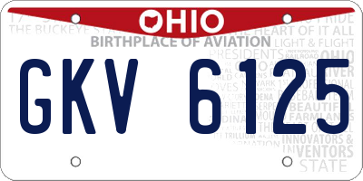 OH license plate GKV6125