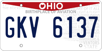 OH license plate GKV6137