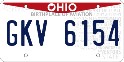OH license plate GKV6154