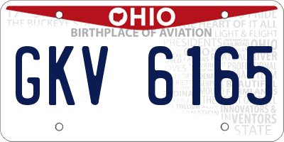 OH license plate GKV6165