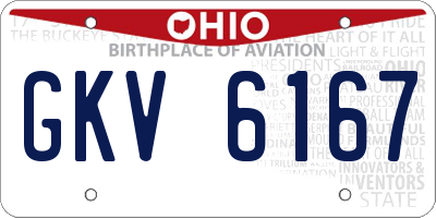 OH license plate GKV6167