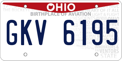 OH license plate GKV6195