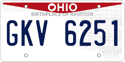 OH license plate GKV6251