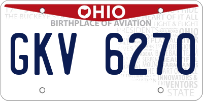 OH license plate GKV6270