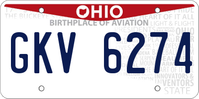 OH license plate GKV6274
