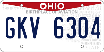 OH license plate GKV6304