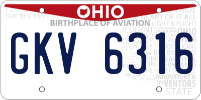 OH license plate GKV6316