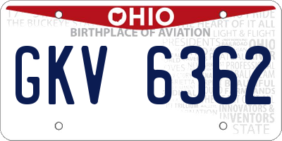 OH license plate GKV6362