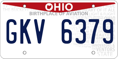 OH license plate GKV6379