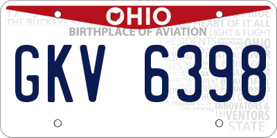 OH license plate GKV6398