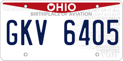 OH license plate GKV6405