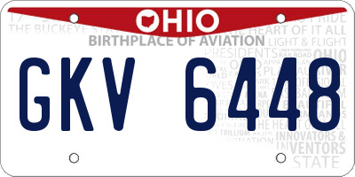 OH license plate GKV6448