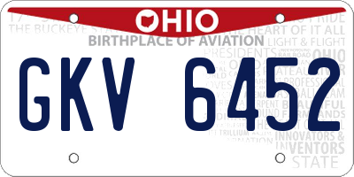OH license plate GKV6452